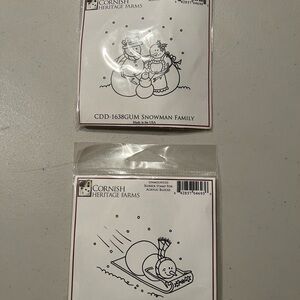 Cornish Heritage Farms Snowman Family Stamps